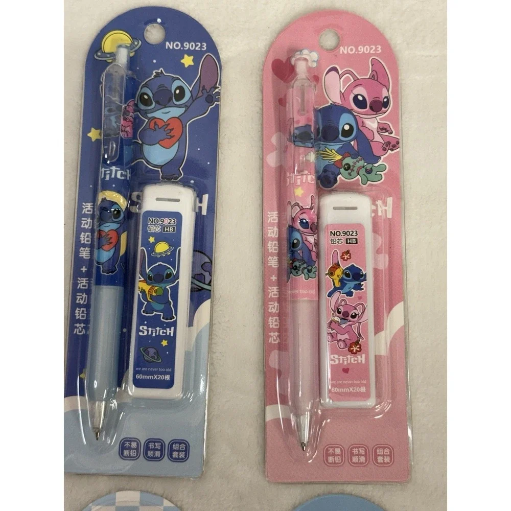 Disney Stitch Mechanical Pencil with Extra Led & Case, Set Of 4, 0.5mm